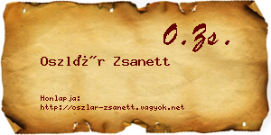 Oszlár Zsanett névjegykártya
